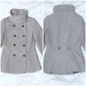 H&M Double-Breasted Light Gray Peacoat